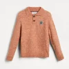 Alpaca, cotton and wool knit polo with patch