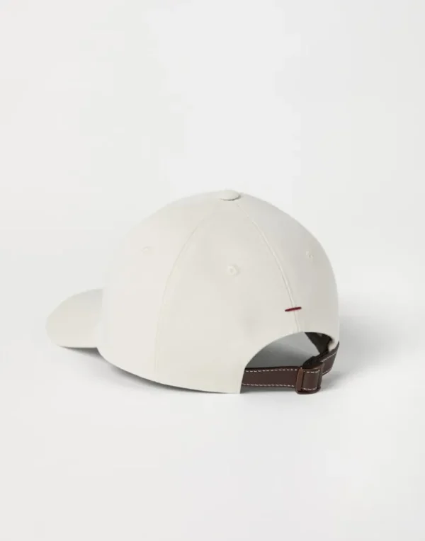 Baseball cap in twisted cotton gabardine with embroidery