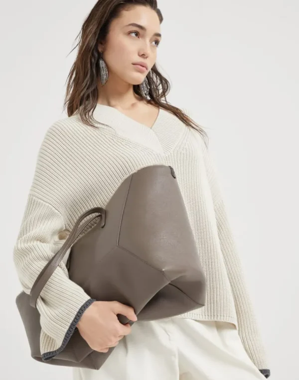 BC Duo bag in classic leather with shearling lining and monili