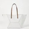 BC Duo bag in cotton and linen gabardine with monili