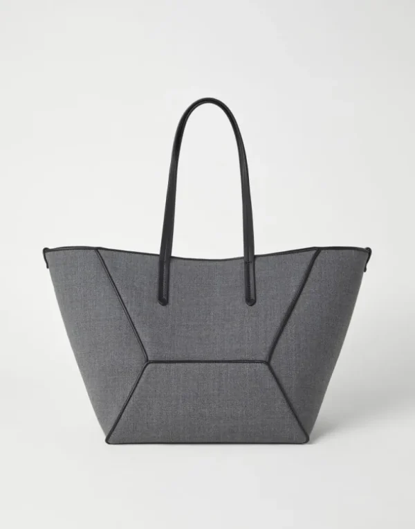 BC Duo bag in virgin wool canvas with monili