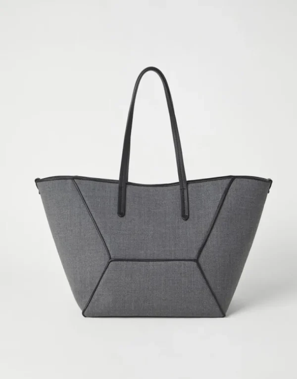 BC Duo bag in virgin wool canvas with monili