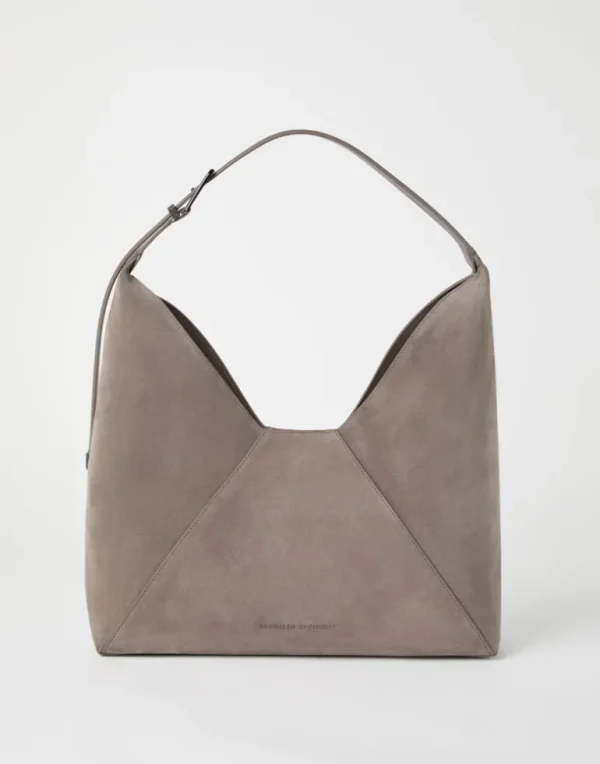 BC Duo hobo bag in sueded calfskin