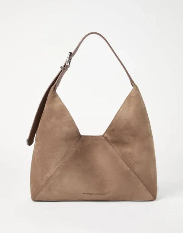 BC Duo hobo bag in sueded calfskin