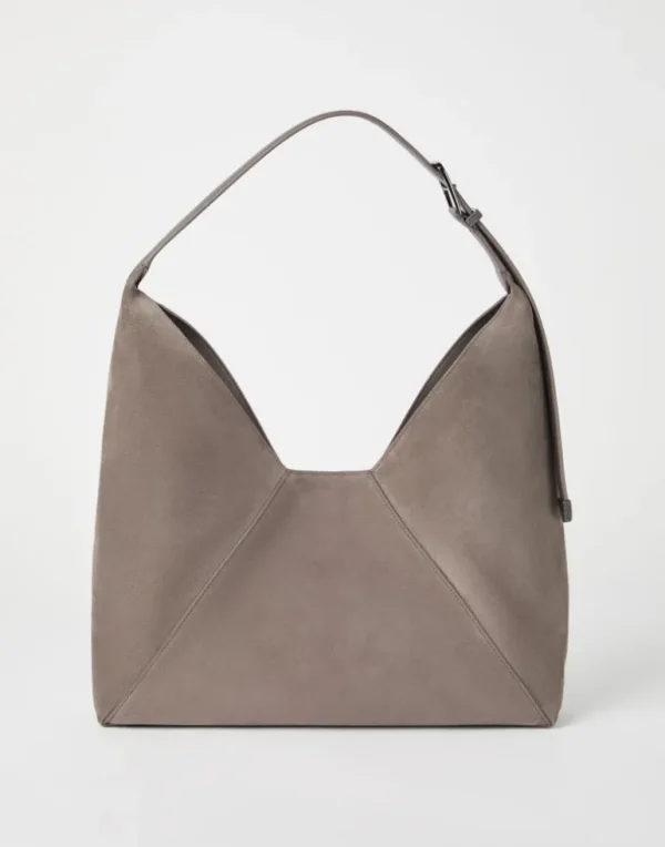 BC Duo hobo bag in sueded calfskin