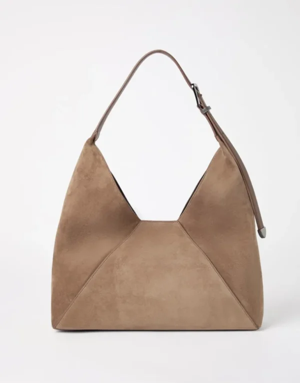 BC Duo hobo bag in sueded calfskin