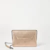 BC Duo pochette in lamé calfskin with precious chain