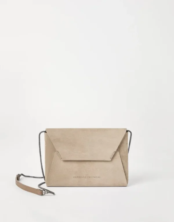 BC Duo pochette in suede with precious chain