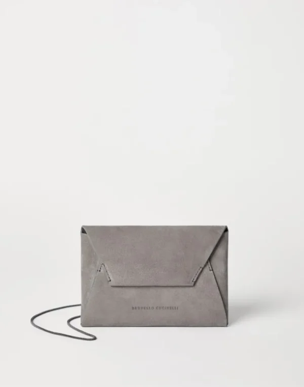 BC Duo pochette in suede with precious chain