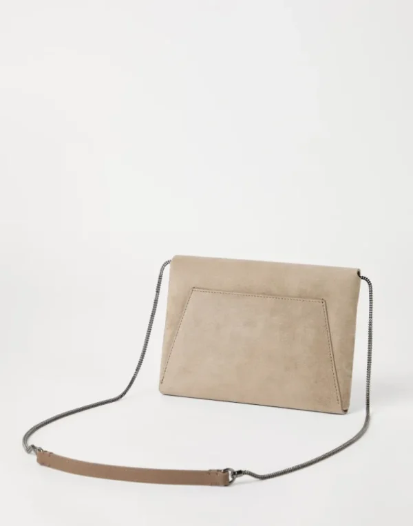 BC Duo pochette in suede with precious chain