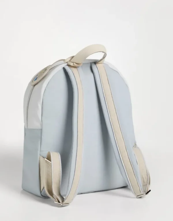 Bonded cotton and calfskin backpack with surf print