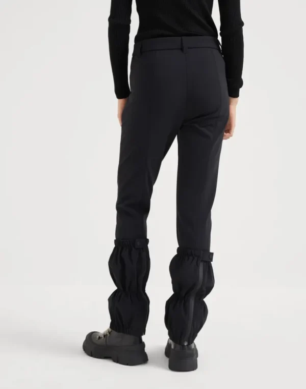 Bonded techno fabric mountain trousers with stirrups and detachable gaiters