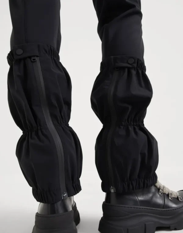 Bonded techno fabric mountain trousers with stirrups and detachable gaiters