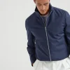 Bonded virgin wool fresco bomber jacket