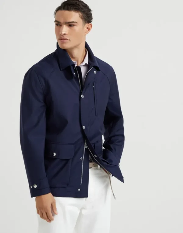 Bonded virgin wool fresco field jacket