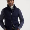 Bonded wool flannel down vest