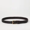 Braided calfskin belt