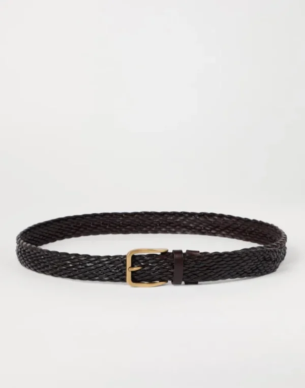 Braided calfskin belt