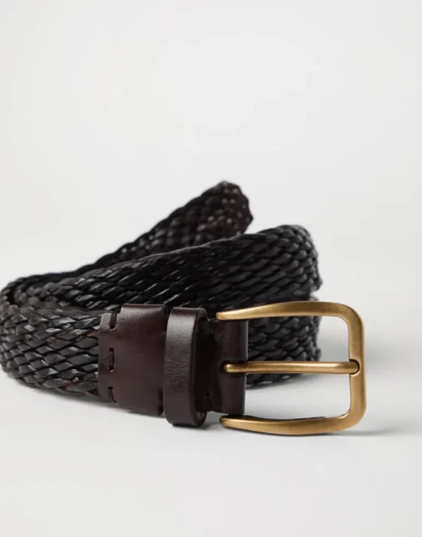 Braided calfskin belt