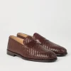 Braided calfskin penny loafers