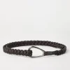 Braided nappa leather belt with precious detail