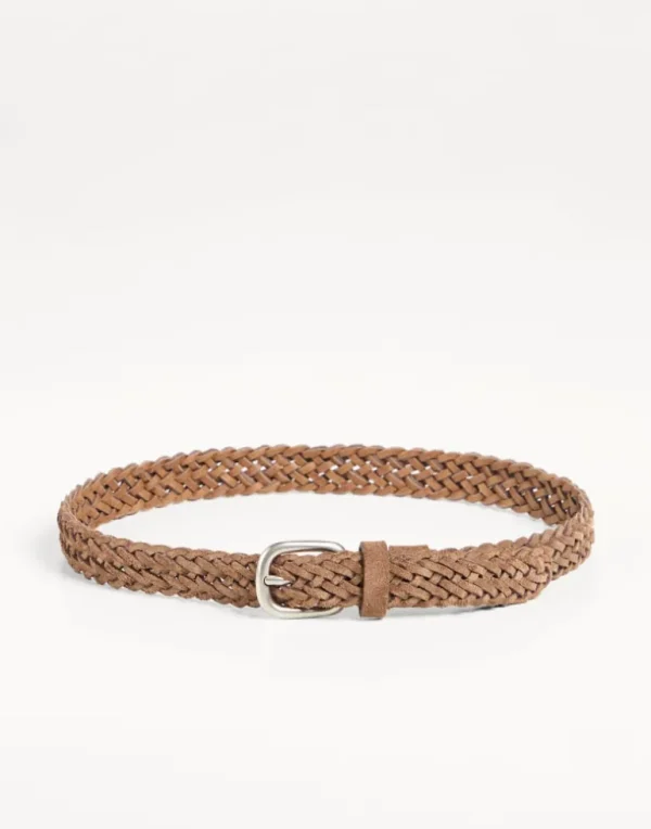 Braided reversed calfskin belt