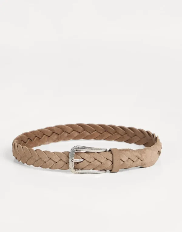 Braided suede belt