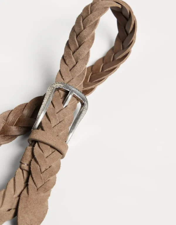 Braided suede belt