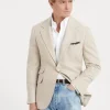 Brushed wool and cashmere chevron deconstructed Cavallo blazer