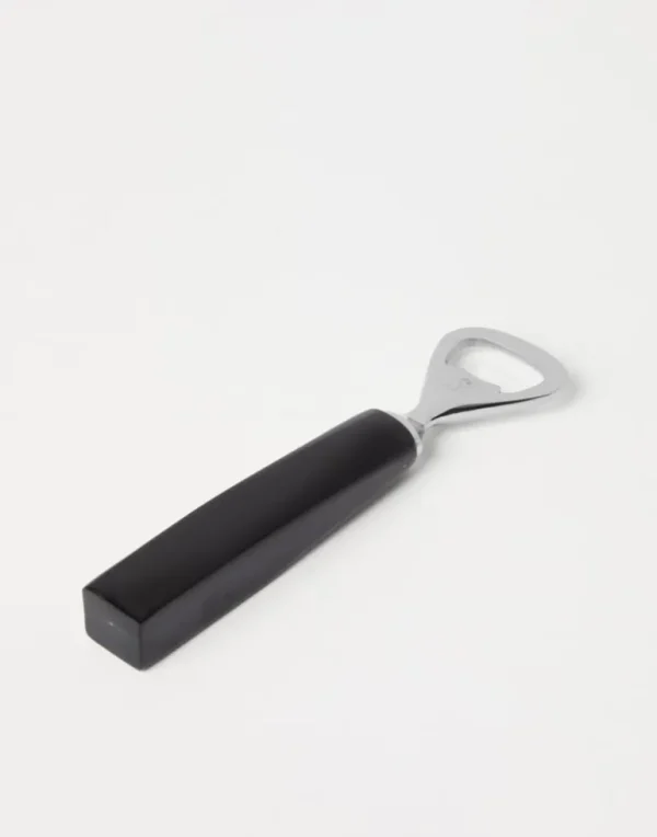 Buffalo horn and steel bottle opener