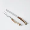 Buffalo horn and steel carving set