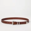 Calfskin belt with braided decoration