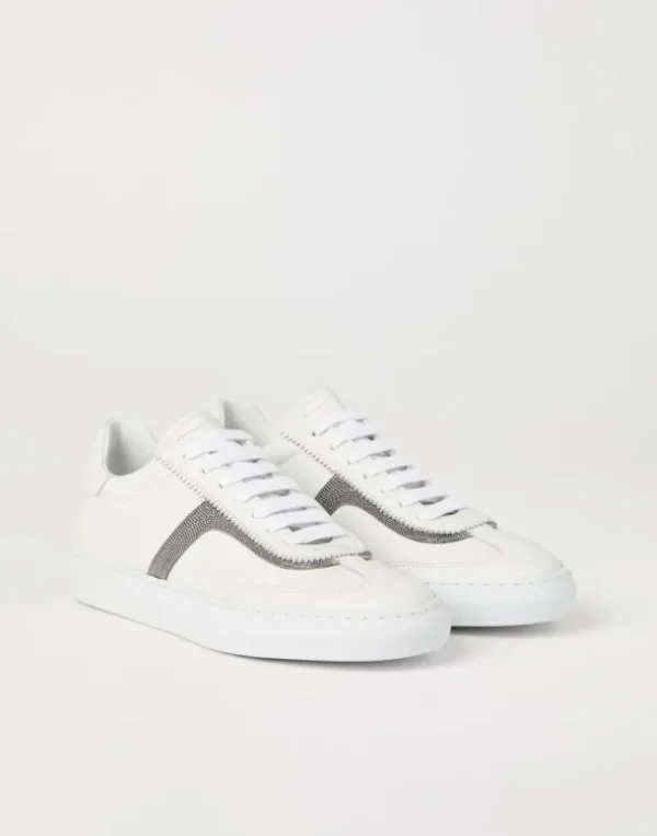 Calfskin sneakers with precious detail