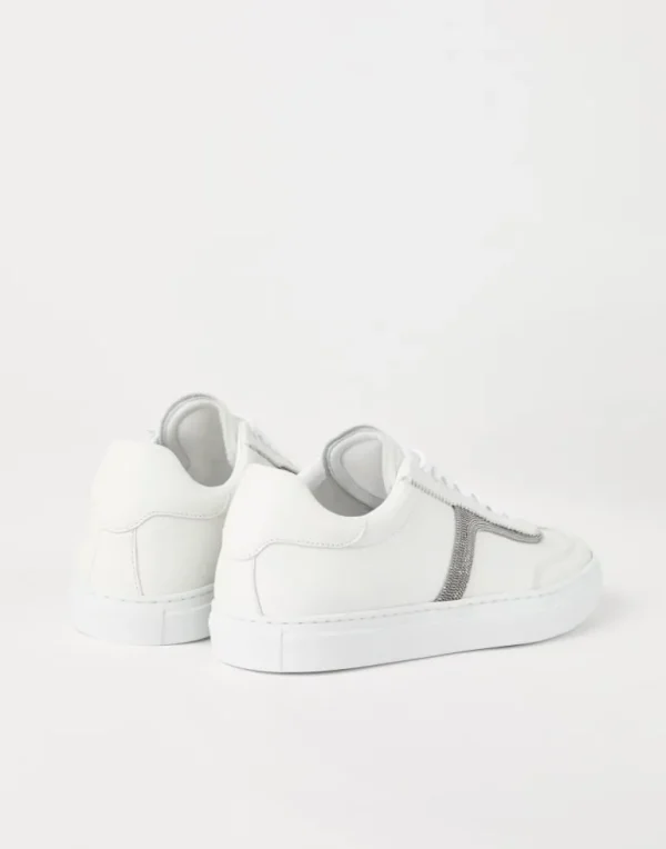 Calfskin sneakers with precious detail