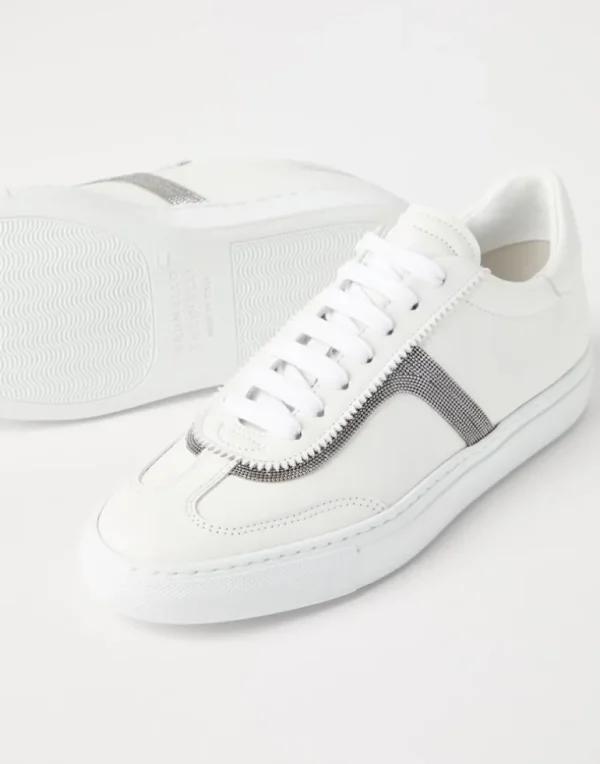 Calfskin sneakers with precious detail