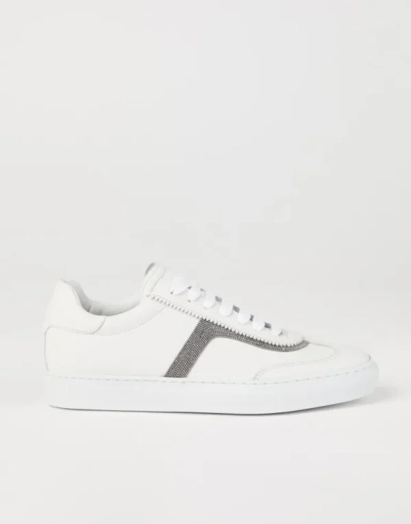 Calfskin sneakers with precious detail