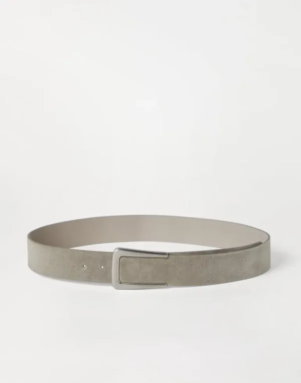 Calfskin suede belt