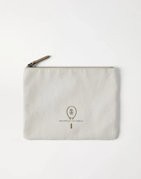 Canvas pouch with tennis logo