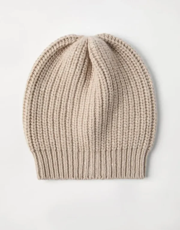 Cashmere and silk Diamond yarn knit beanie