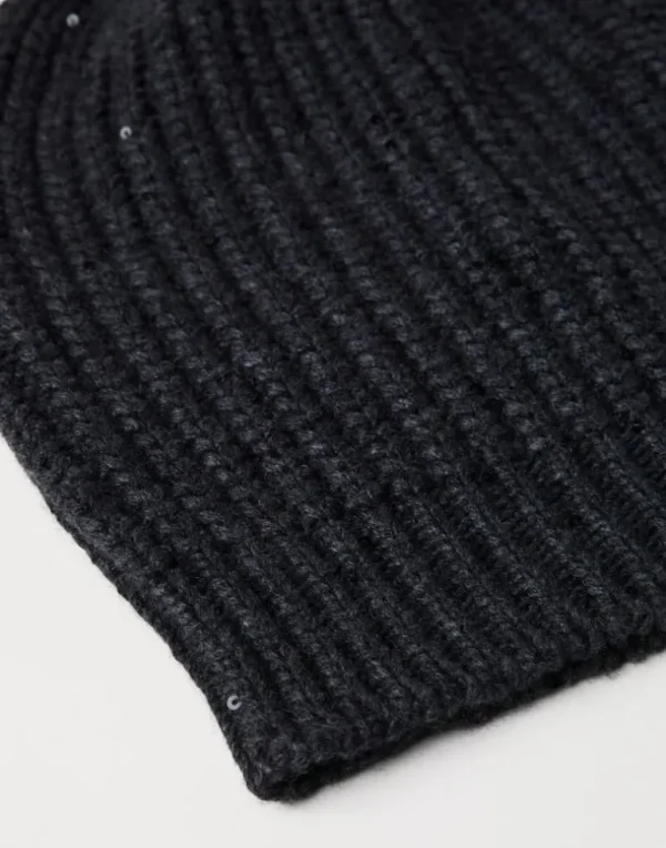 Cashmere and silk Diamond yarn knit beanie