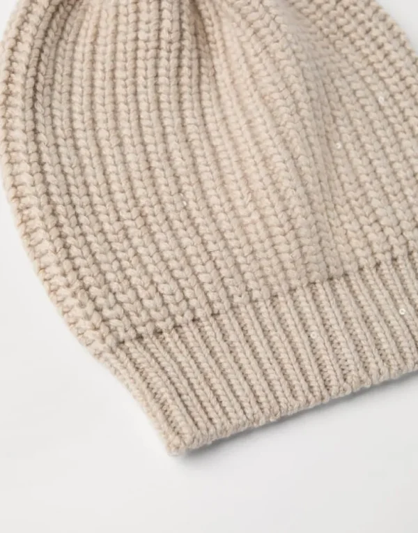 Cashmere and silk Diamond yarn knit beanie