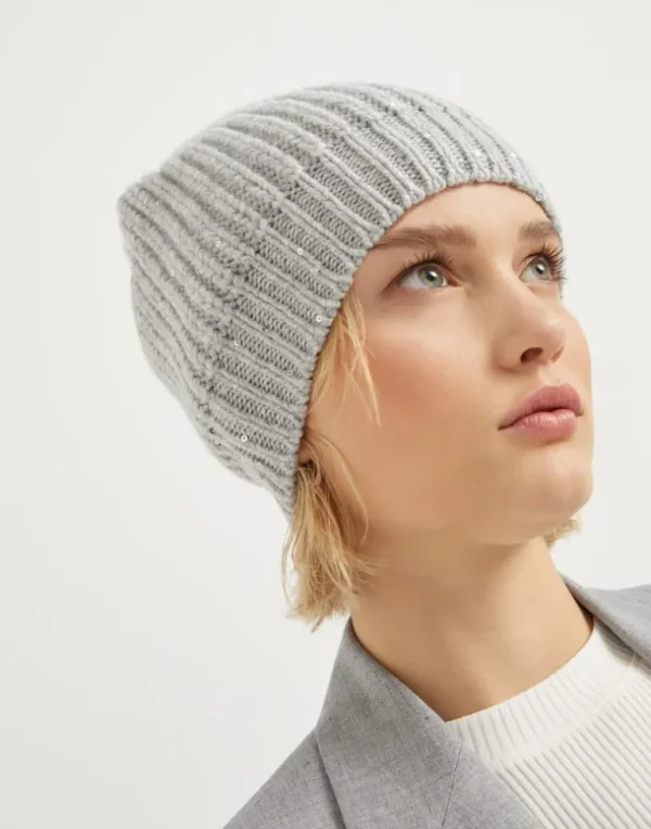 Cashmere and silk Diamond yarn knit beanie