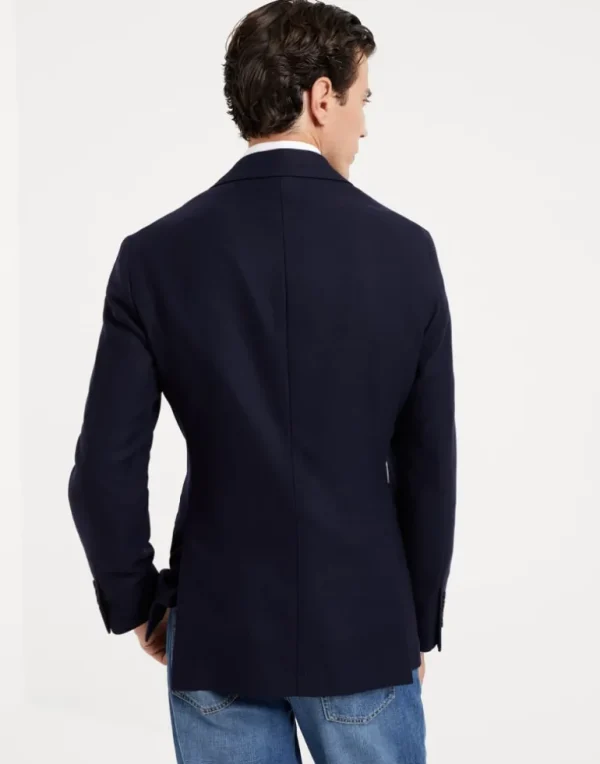 Cashmere and silk hopsack deconstructed blazer