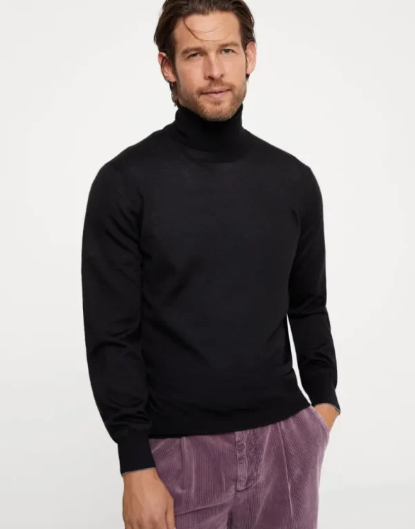 Cashmere and silk lightweight turtleneck sweater