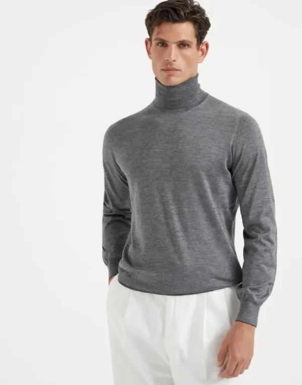 Cashmere and silk lightweight turtleneck sweater