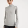 Cashmere and silk lightweight turtleneck sweater