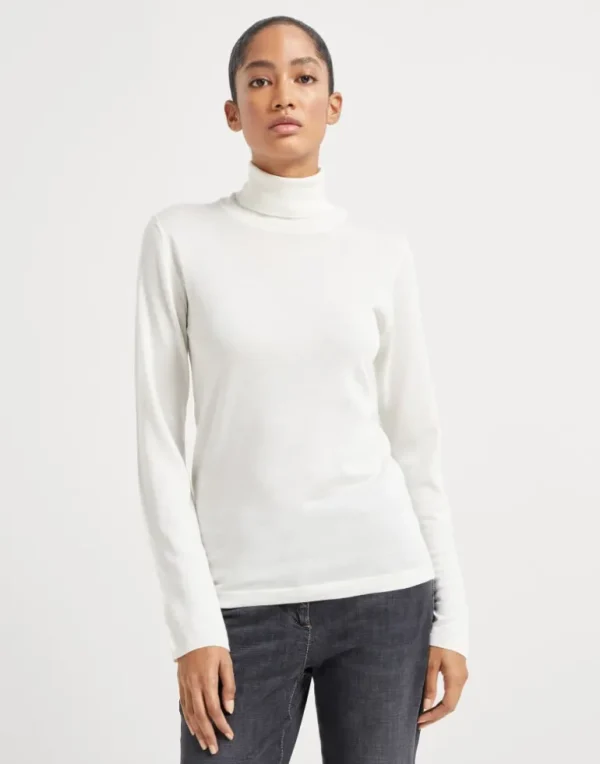 Cashmere and silk lightweight turtleneck sweater