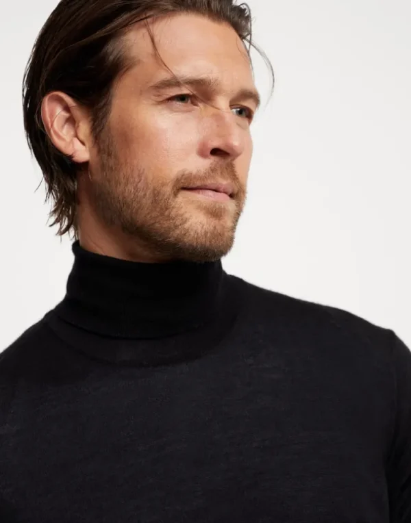 Cashmere and silk lightweight turtleneck sweater