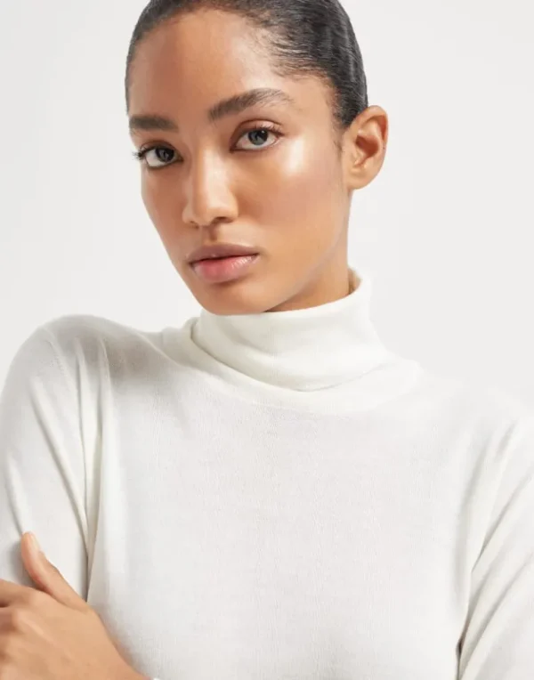 Cashmere and silk lightweight turtleneck sweater