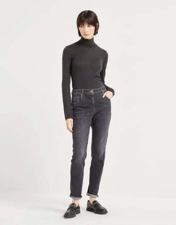 Cashmere and silk lightweight turtleneck sweater